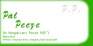 pal pecze business card